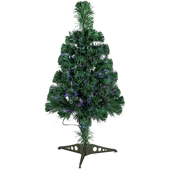 2Ft Pre-Lit Color Changing Fiber Optic Artificial Christmas Tree By Northlight in Green | 2 ft | Michaels®